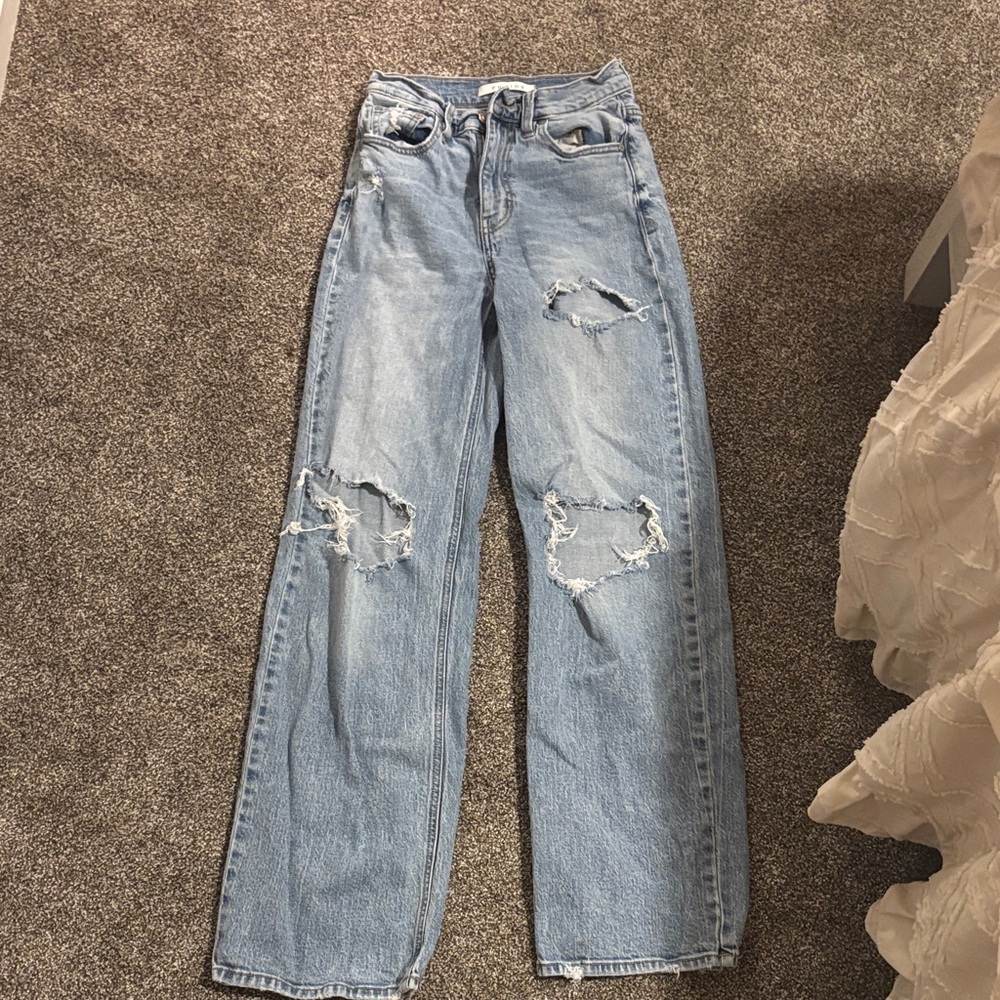 Eunina Light Blue Distressed Boyfriend Jeans
